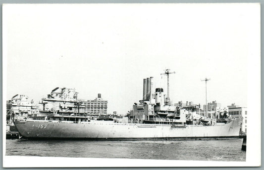 US MILITARY SHIP USS COMPASS ISLAND VINTAGE REAL PHOTO POSTCARD RPPC