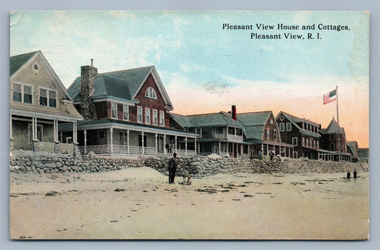 PLEASANT VIEW RI HOUSE & COTTAGES ANTIQUE POSTCARD