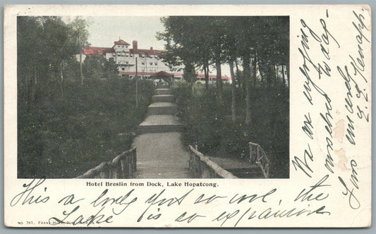 LAKE HOPATCONG NJ HOTEL BRESLIN ANTIQUE POSTCARD