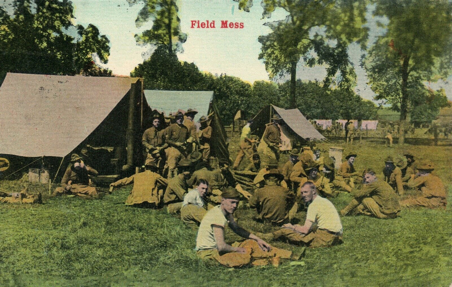 WWI FIELD MASS 1916 ANTIQUE POSTCARD