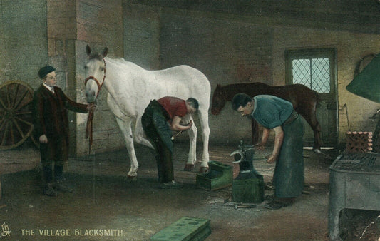 VILLAGE BLACKSMITH 1906 ANTIQUE POSTCARD by TUCK