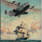 PAN AMERICAN AIRWAYS SYSTEM FLYING CLIPPER SHIPS VINTAGE POSTCARD