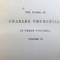 1854 ALDINE PRESS POETICAL WORKS of CHARLES CHURCHILL antique 3 VOLUMES