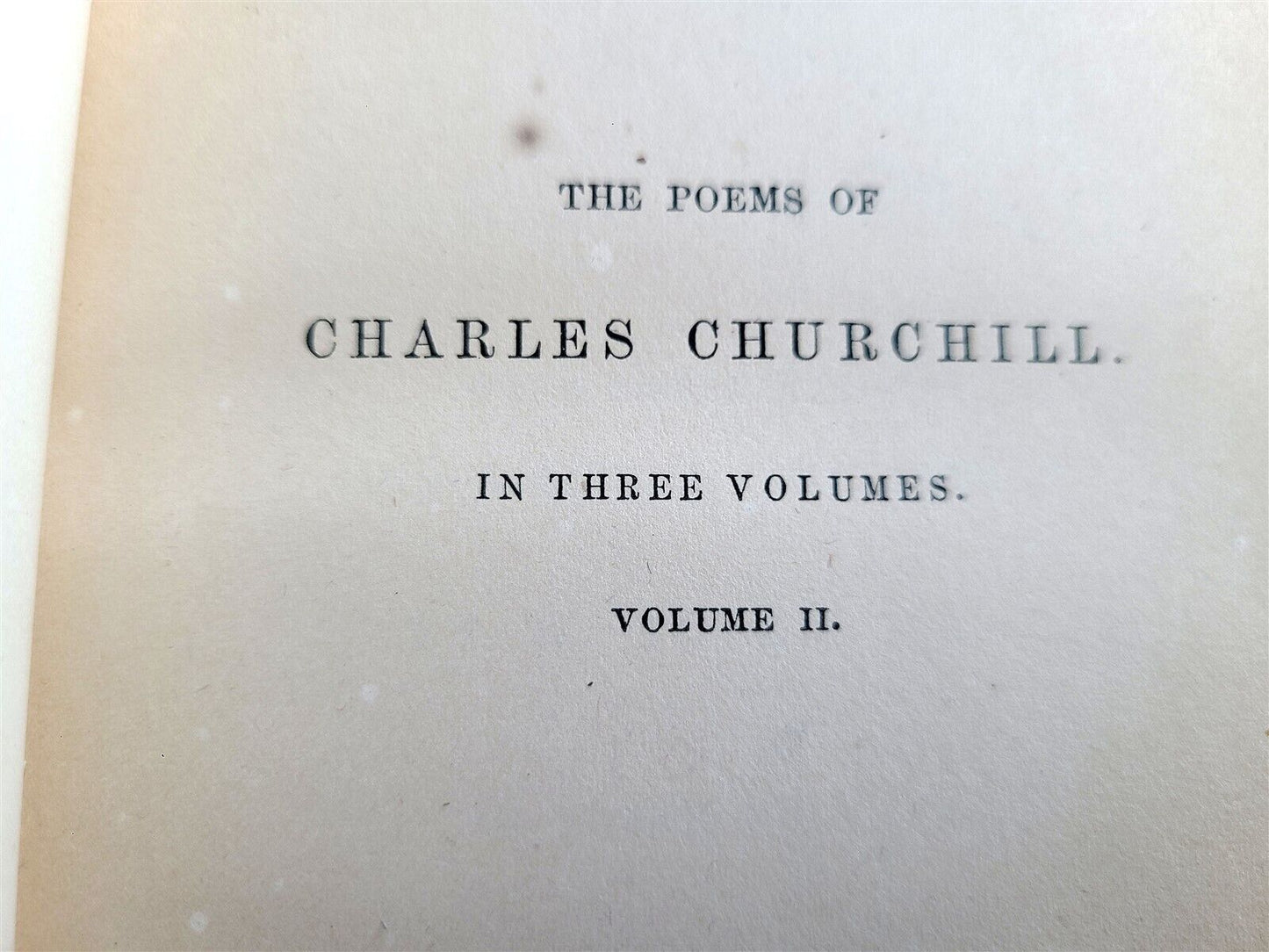 1854 ALDINE PRESS POETICAL WORKS of CHARLES CHURCHILL antique 3 VOLUMES