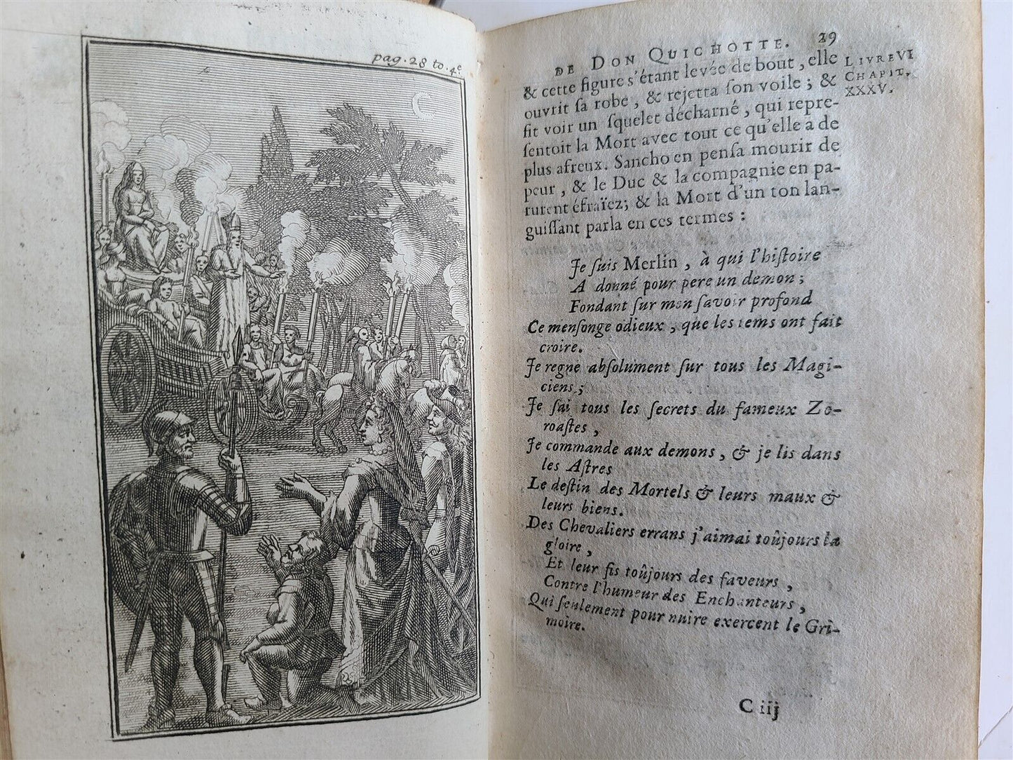 1713 DON QUICHOTTE DE LA MANCHE by CERVANTES 6 VOLUMES antique ILLUSTRATED