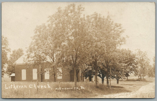 McEVENSVILLE PA LUTHERAN CHURCH ANTIQUE REAL PHOTO POSTCARD RPPC