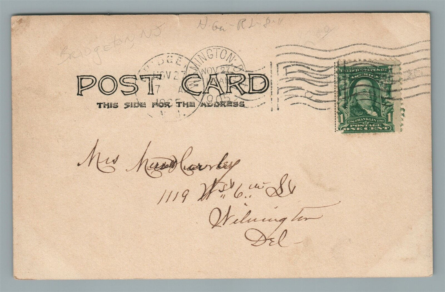 BRIDGETON NJ PARK SCENE ANTIQUE REAL PHOTO POSTCARD RPPC