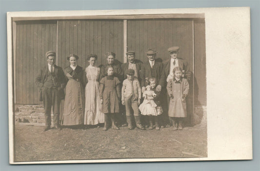 GIRL w/ LARGE DOLL GROUP ANTIQUE REAL PHOTO POSTCARD RPPC