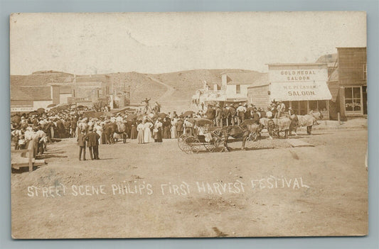 PHILIP SD FIRST HARVEST FESTIVAL ANTIQUE REAL PHOTO POSTCARD RPPC