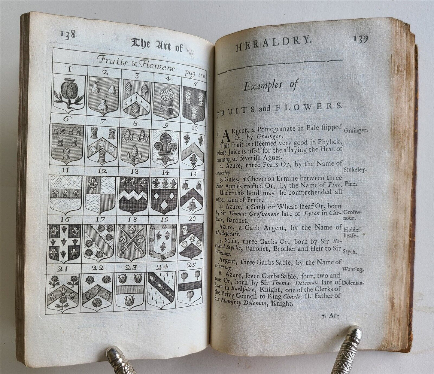 1730 ART of HERALDRY antique in ENGLISH illustrated