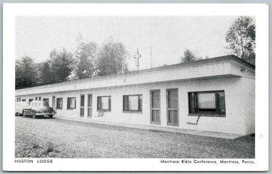 MONTROSE PA HUSTON LODGE BIBLE CONFERENCE VINTAGE 1958 POSTCARD