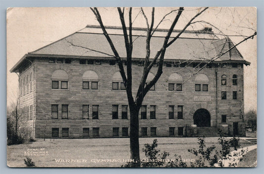 OBERLIN OH WARNER GYMNASIUM 1909 ANTIQUE POSTCARD