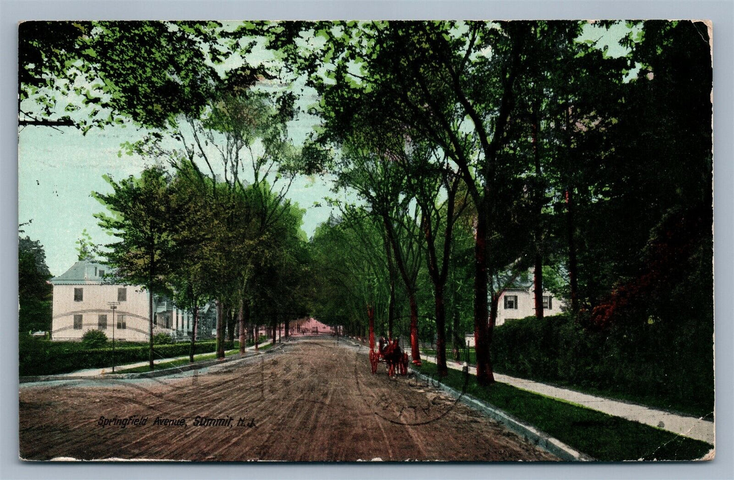 SUMMIT NJ SPRINGFIELD AVENUE ANTIQUE POSTCARD