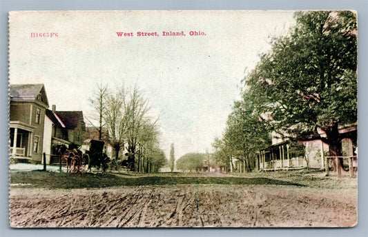 INLAND OH WEST STREET ANTIQUE POSTCARD