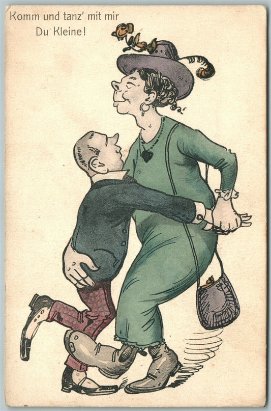 SUFFRAGIST THEME ANTIQUE COMIC GERMAN POSTCARD