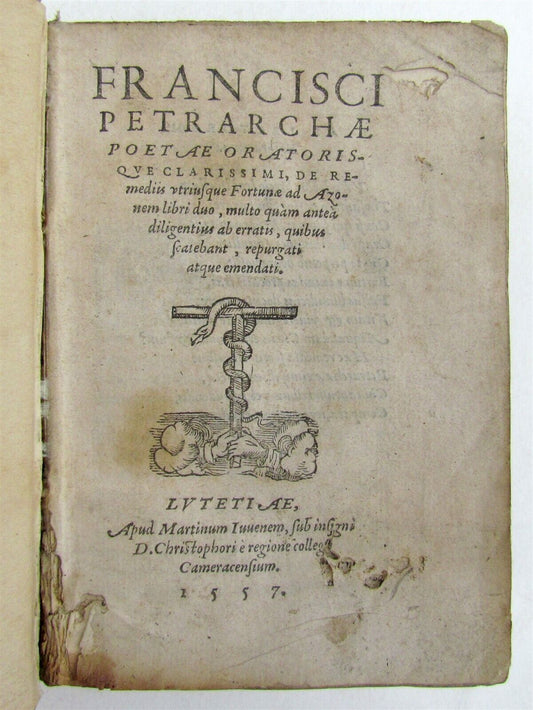 1557 FRANCISCI PETRARCA POETAE antique 16th CENTURY