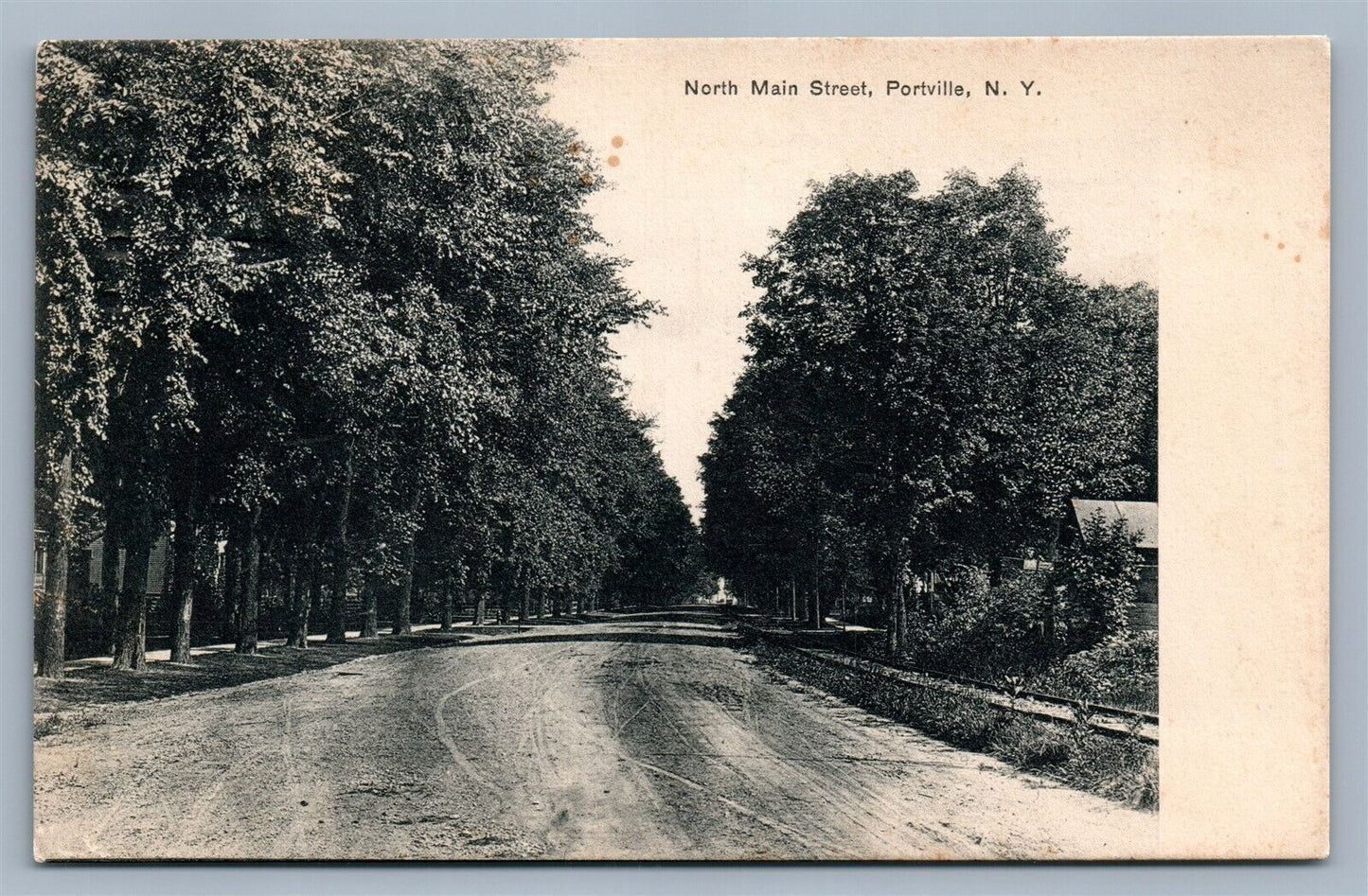 PORTVILLE NY NORTH MAIN STREET ANTIQUE POSTCARD