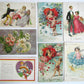 VALENTINE LOT of 7 ANTIQUE POSTCARDS