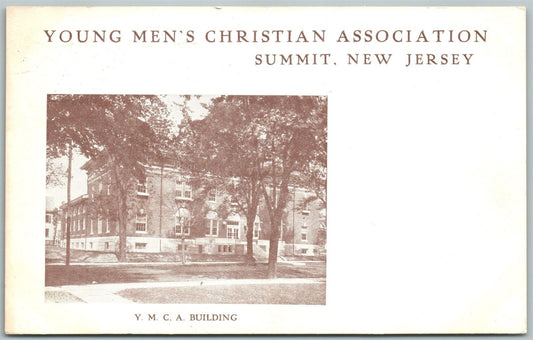 SUMMIT NJ YMCA BUILDING YOUNG MEN'S CHRISTIAN ASSOCIATION 1912 ANTIQUE POSTCARD