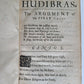 1684 HUDIBRAS by SAMUEL BUTLER antique in ENGLISH POLITICAL SATIRE poetry 1st ed