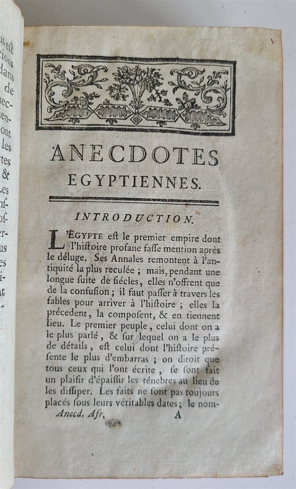 1775 ANECDOTES AFRICAINES antique FRENCH HISTORY of AFRICA