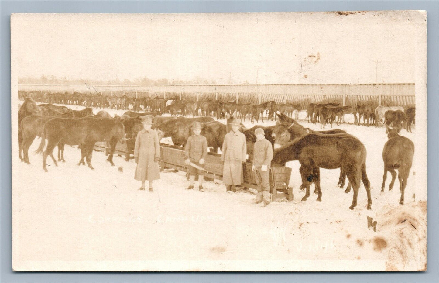 CAMP UPTON ANTIQUE REAL PHOTO POSTCARD RPPC