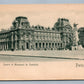 PARIS FRANCE LOUVRE ET MONUMENT DE GAMBETTA ANTIQUE POSTCARD