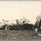 WWI ERA GERMAN AIRPLANE WRECK ANTIQUE REAL PHOTO POSTCARD RPPC