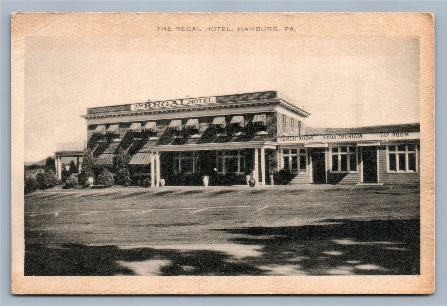 HAMBURG PA REGAL HOTEL ANTIQUE POSTCARD