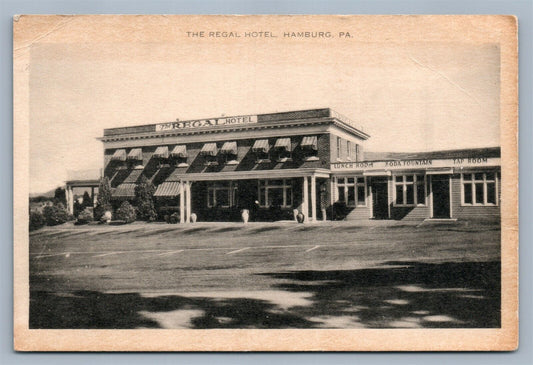 HAMBURG PA REGAL HOTEL ANTIQUE POSTCARD