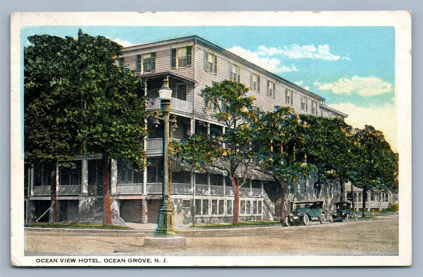 OCEAN GROVE NJ OCEAN VIEW HOTEL ANTIQUE POSTCARD