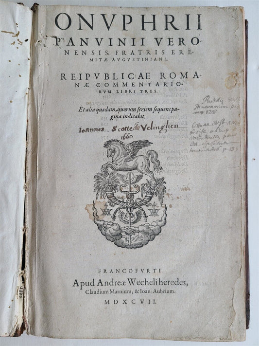 1597 HISTORY of ROMAN REPUBLIC by ONOFRIO PANVINIO REIPUBLICAE ROMANAE antique