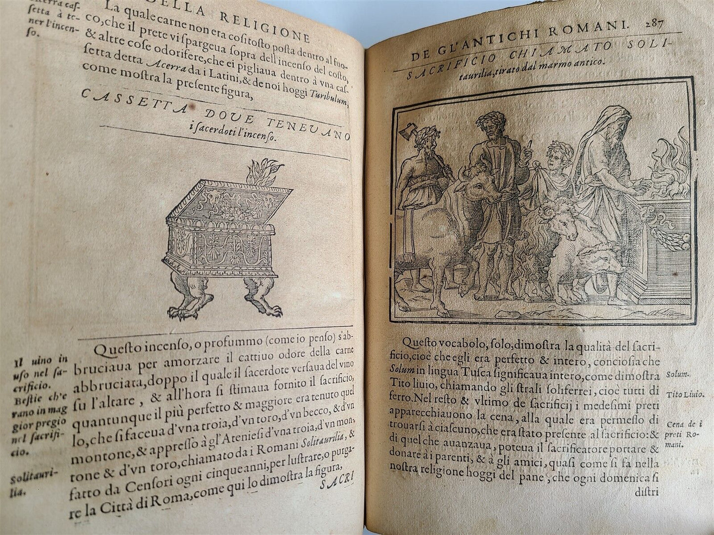 1571 DISCOURSE on ANCIENT RELIGION of ROMANS antique ILLUSTRATED