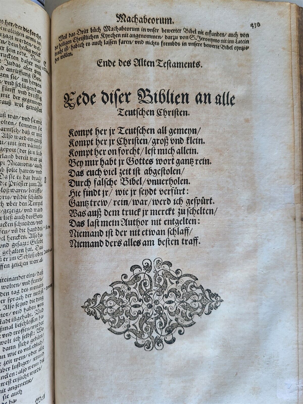 1597 BIBLE ILLUSTRATED by JM Bocksberger & Jost Amman FOLIO antique GERMAN