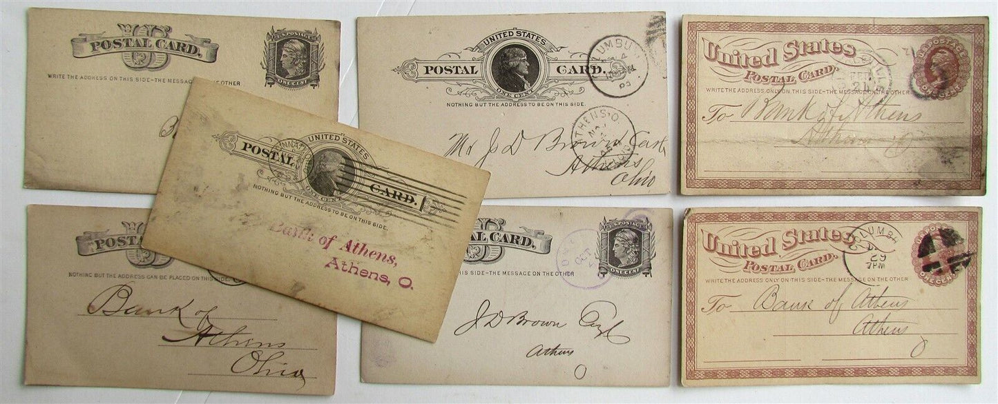 1870s-90s LOT of 7 OHIO BANKS ANTIQUE STATEMENT CARDS POSTCARDS