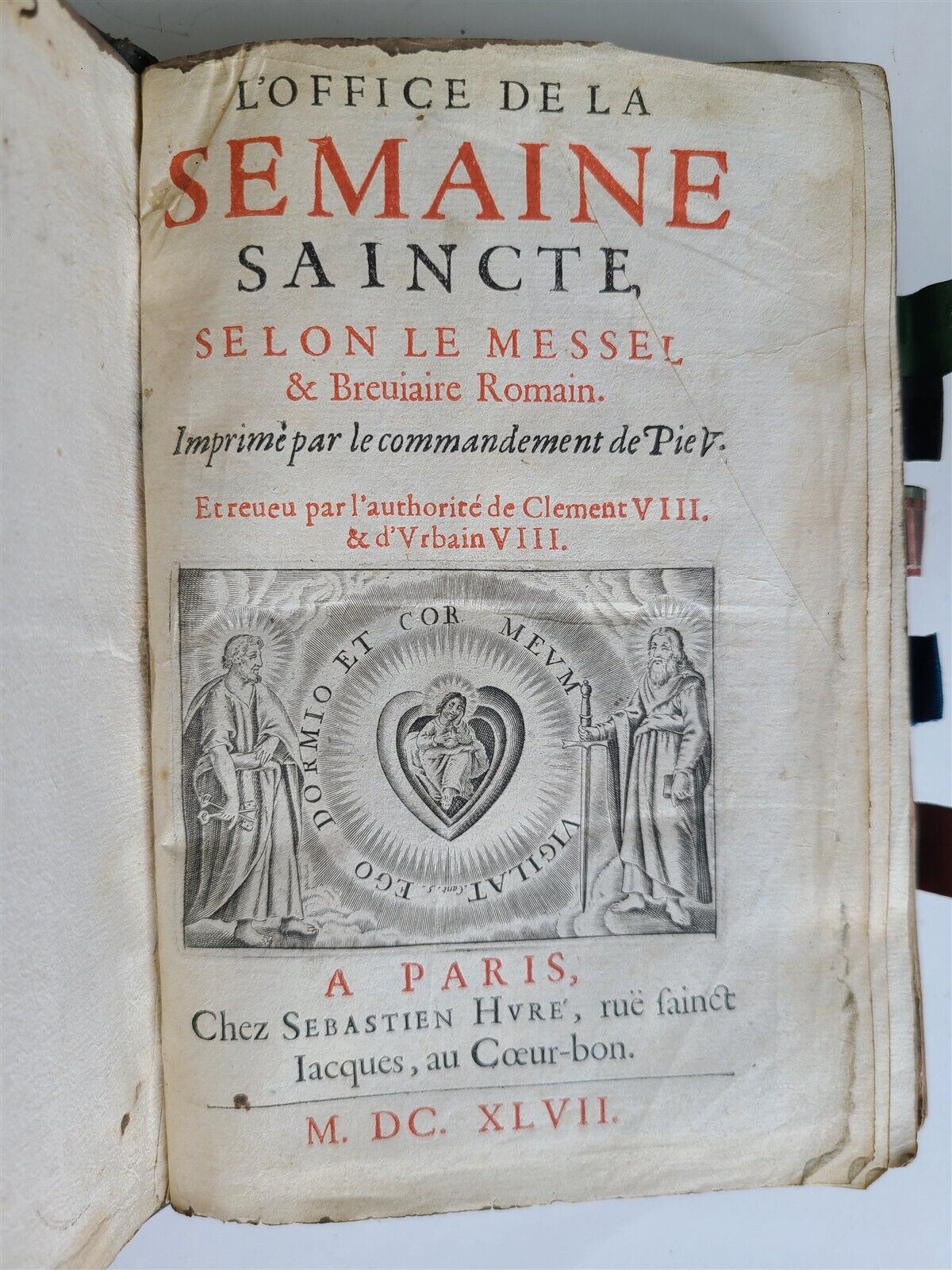 1647 L'OFFICE DE LA SEMAINE SAINCTE antique MISSAL BREVIARY