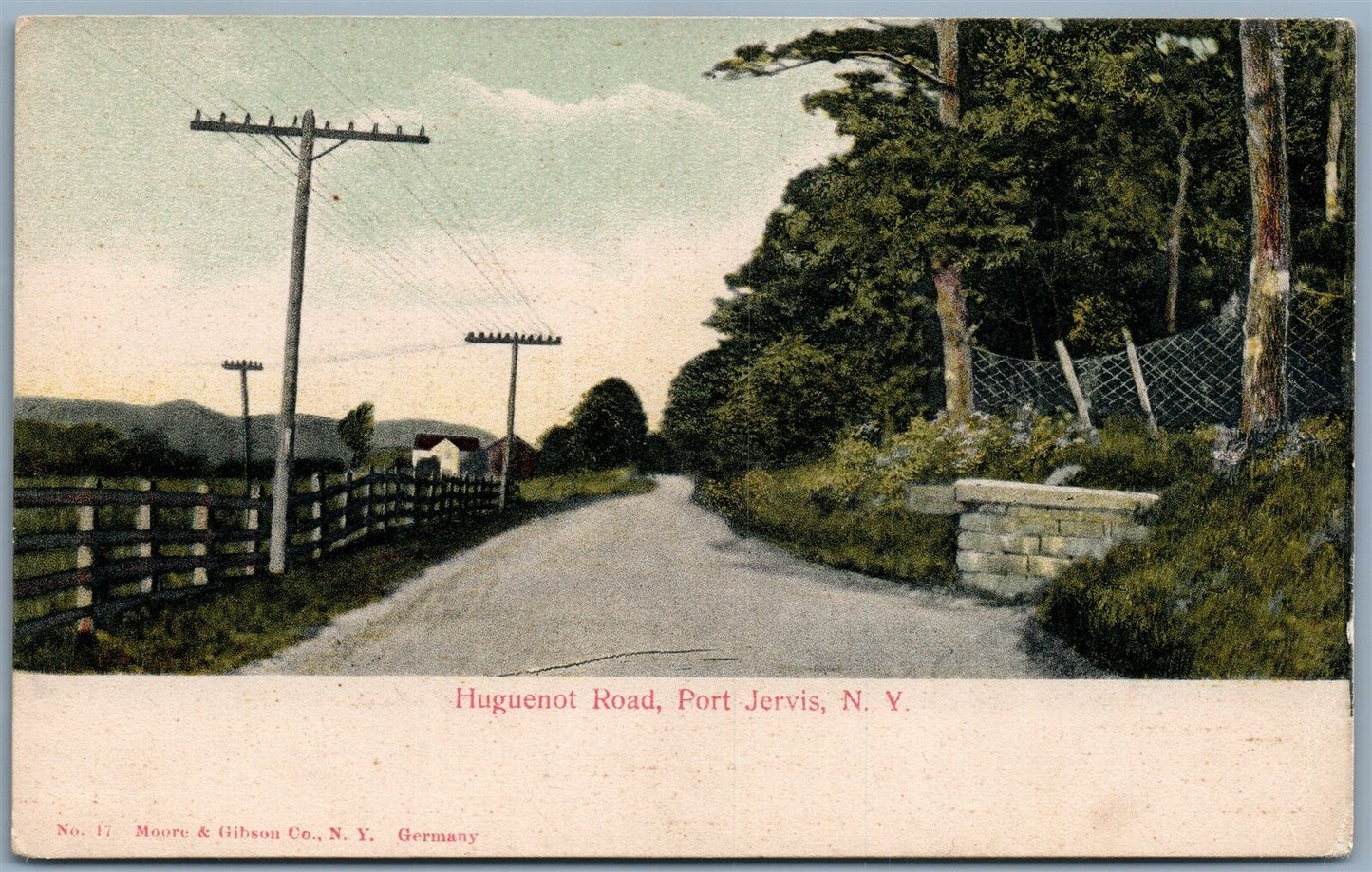 FORT JERVIS NY HUGUENOT ROAD UNDIVIDED ANTIQUE POSTCARD