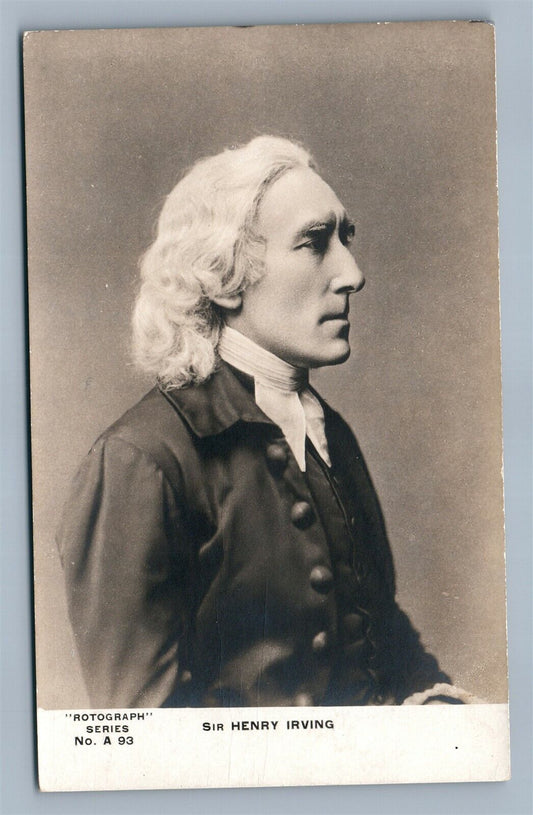 ENGLISH ACTOR SIR HENRY IRVING UNDIVIDED ANTIQUE REAL PHOTO POSTCARD RPPC