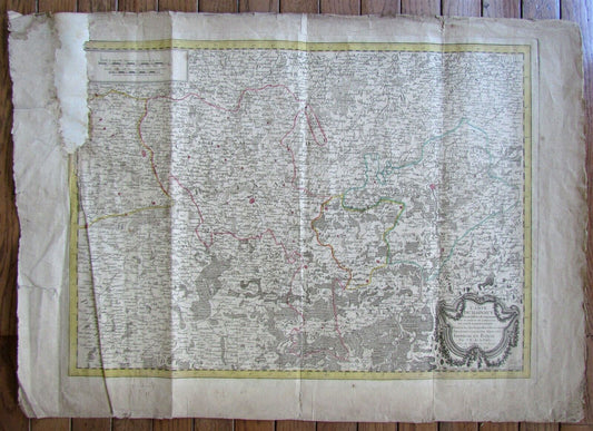 1792 ANTIQUE MAP - HAINAUT BELGIUM 31 by 22" ORIGINAL