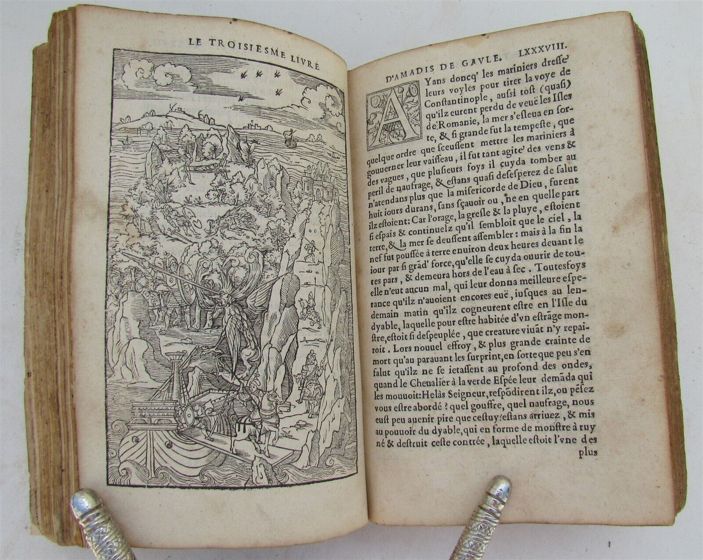 1555 illustrated LE TROISIESME LIVRE D'AMADIS DE GAVLE antique RARE 16th CENTURY