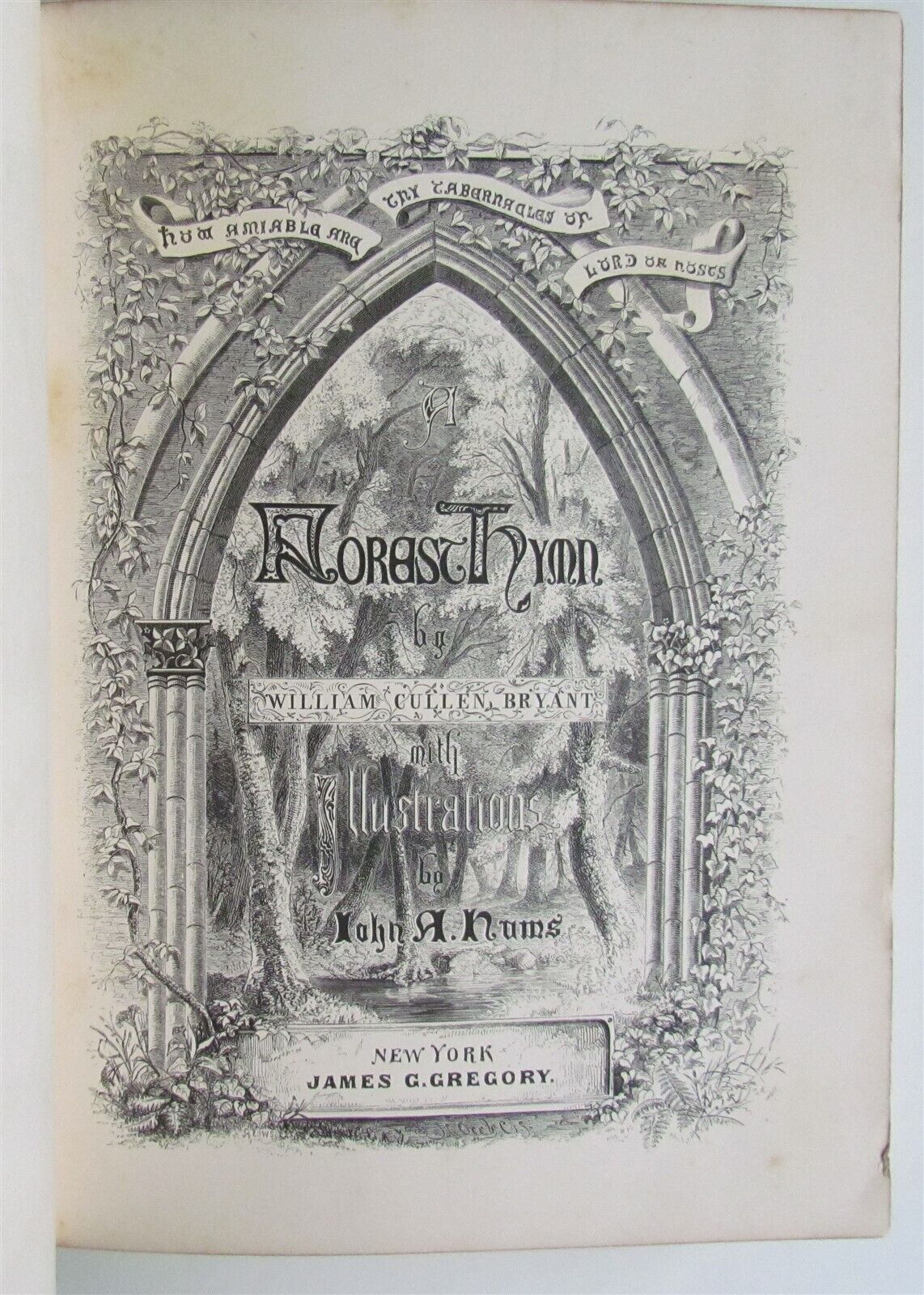 1860 FOREST HYMN by William Cullen Bryant ILLUSTRATED antique POETRY