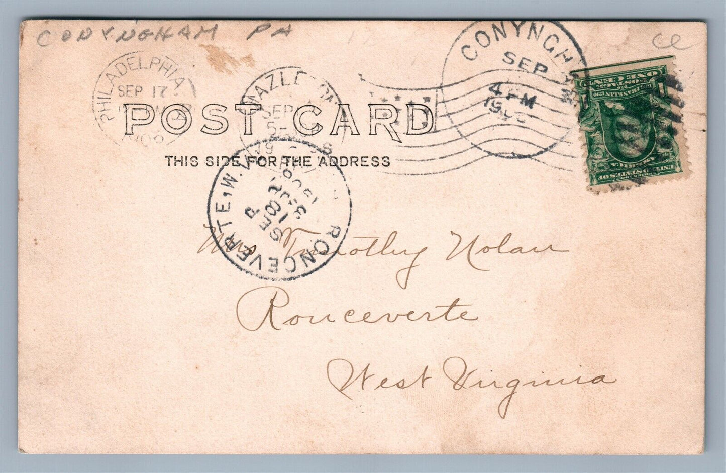 CODYNGHAM PA ANTIQUE REAL PHOTO POSTCARD RPPC