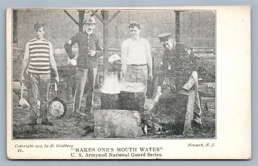 WWI MAKES ONE'S MOUTH WATER ANTIQUE POSTCARD NEWARK NJ