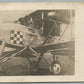 EARLY AVIATION AVIATOR in BIPLANE ANTIQUE REAL PHOTO POSTCARD