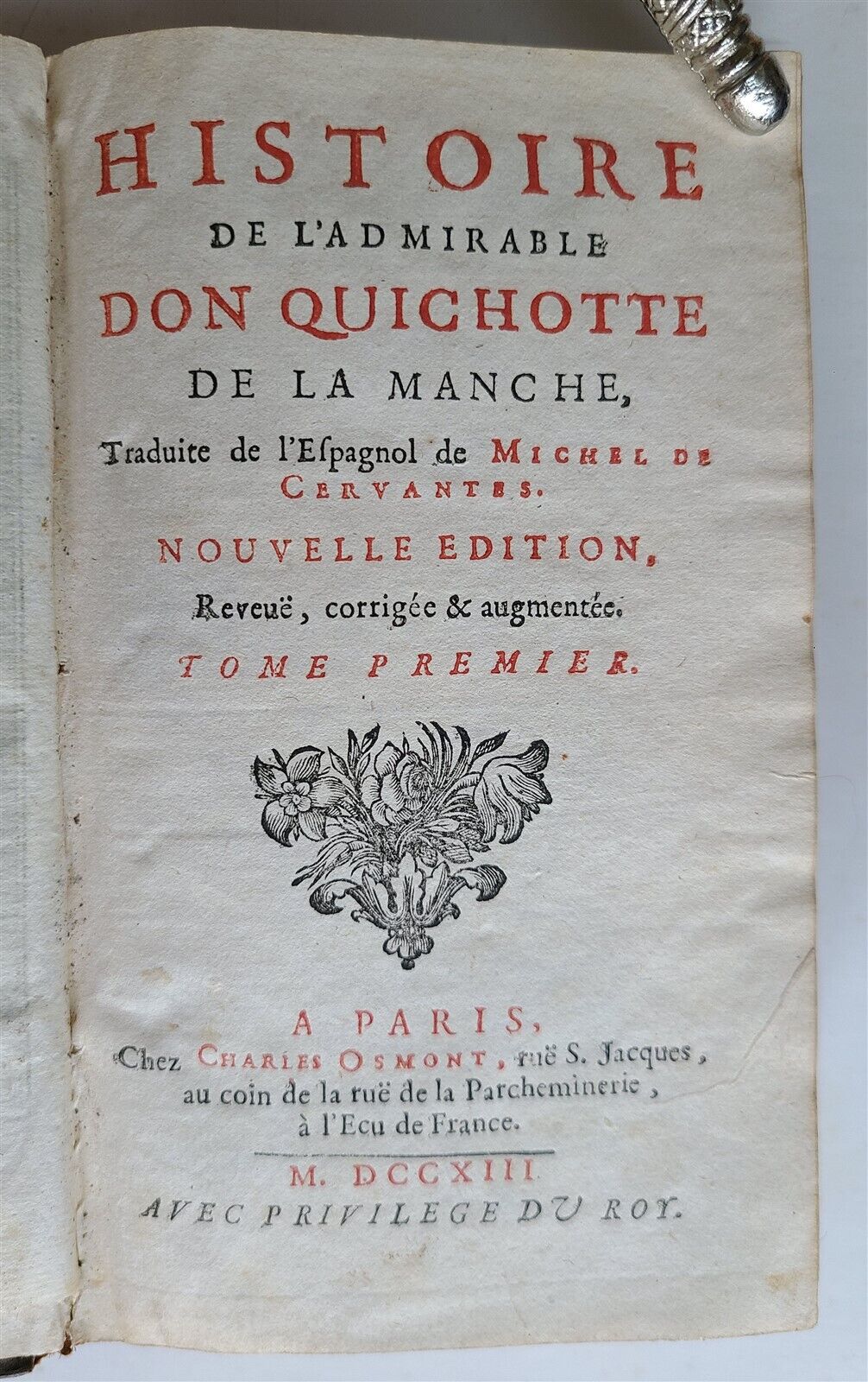 1713 DON QUICHOTTE DE LA MANCHE by CERVANTES 6 VOLUMES antique ILLUSTRATED