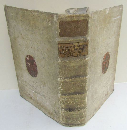 1703 BLIND-STAMPED PIGSKIN BOUND ANTIQUE FOLIO by Josephi Mansi Vol.2