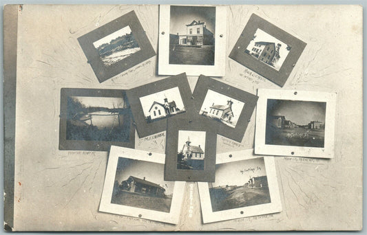 McINTIRE IA VIEWS PHOTOGRAPHS DISPLAY 1908 ANTIQUE REAL PHOTO POSTCARD RPPC