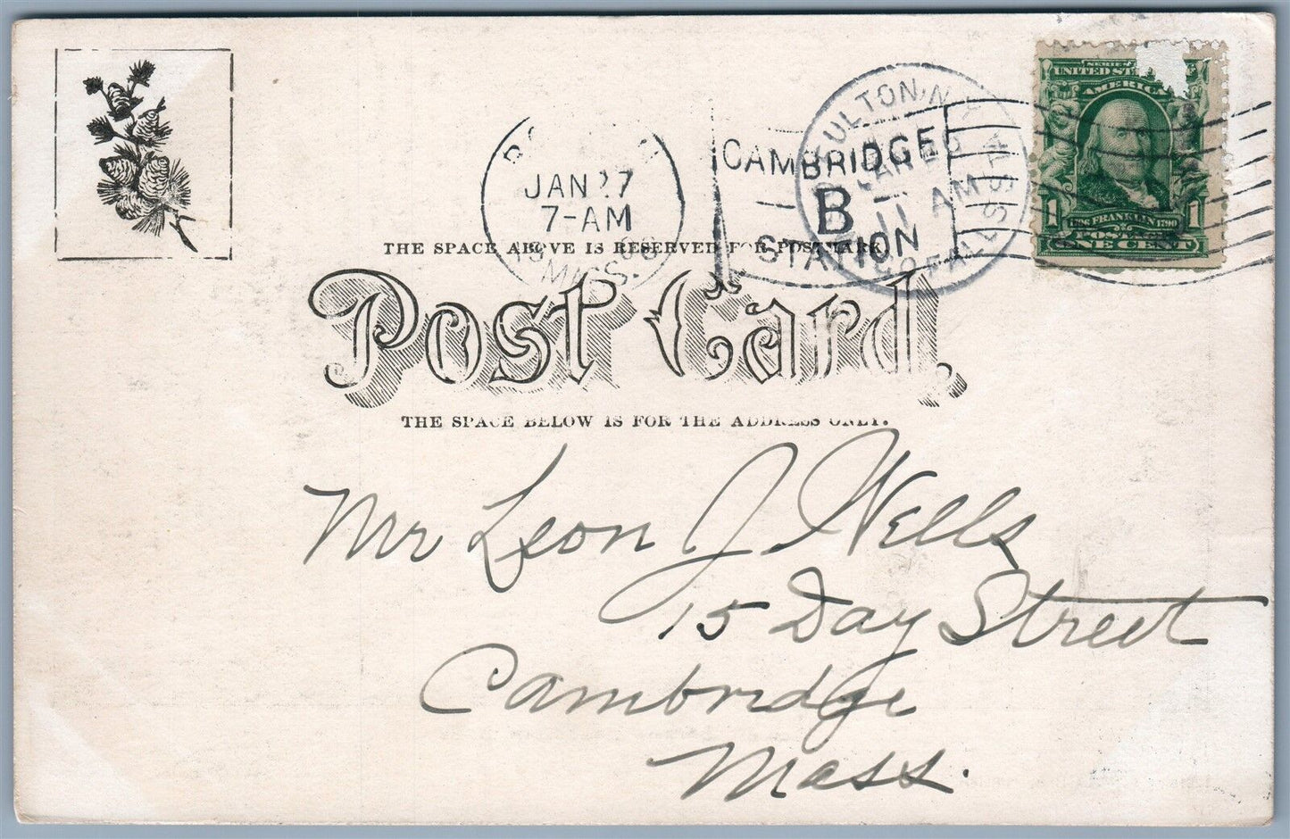 FULTON NY VIEW FROM WEST SIDE UNDIVIDED ANTIQUE POSTCARD