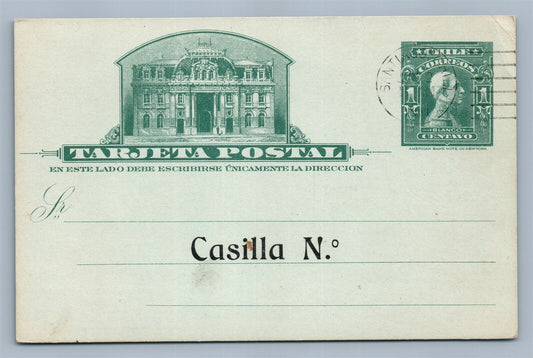 SANTYAGO CHILE GOVERNMENT POSTAL ADVERTISEMENT ANTIQUE POSTCARD