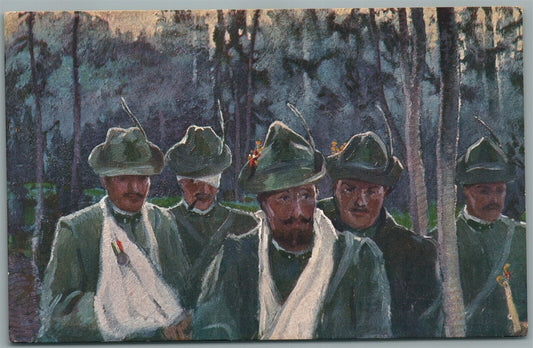 WWI ERA ITALIAN RED CROSS MILITARY ANTIQUE POSTCARD WOUNDED SOLDIERS